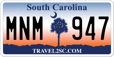 SC license plate MNM947