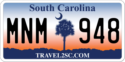 SC license plate MNM948
