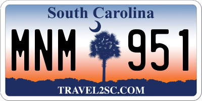 SC license plate MNM951