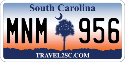 SC license plate MNM956