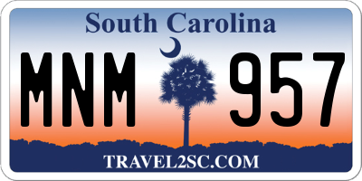 SC license plate MNM957