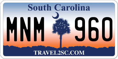 SC license plate MNM960