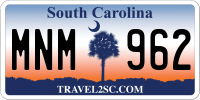 SC license plate MNM962