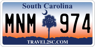 SC license plate MNM974