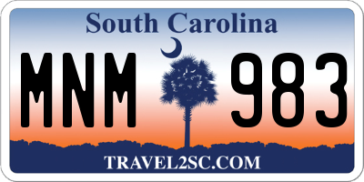 SC license plate MNM983
