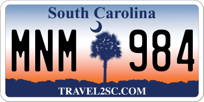 SC license plate MNM984