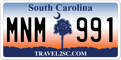 SC license plate MNM991