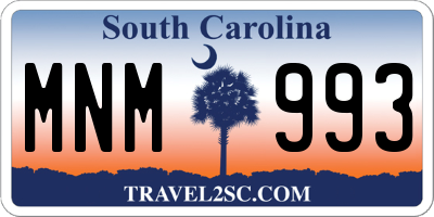 SC license plate MNM993