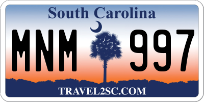 SC license plate MNM997