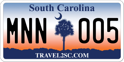 SC license plate MNN005