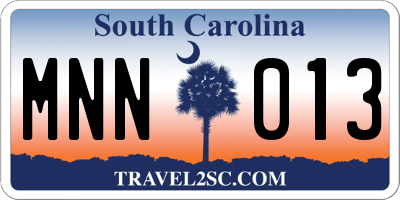 SC license plate MNN013