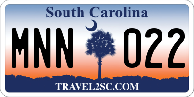 SC license plate MNN022