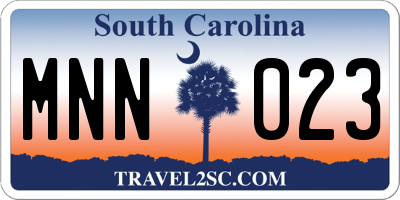 SC license plate MNN023