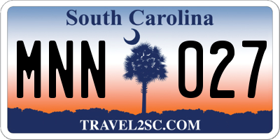 SC license plate MNN027