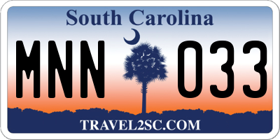 SC license plate MNN033