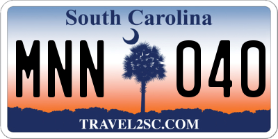 SC license plate MNN040
