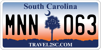 SC license plate MNN063