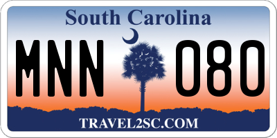 SC license plate MNN080