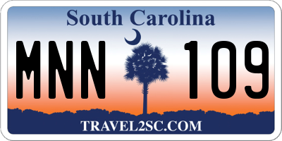 SC license plate MNN109