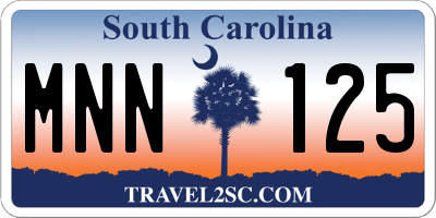 SC license plate MNN125