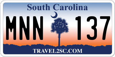 SC license plate MNN137