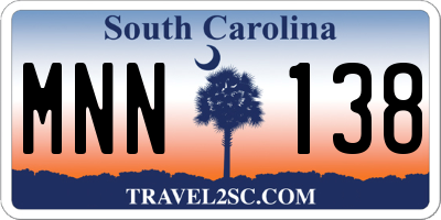 SC license plate MNN138