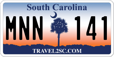 SC license plate MNN141
