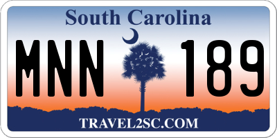 SC license plate MNN189