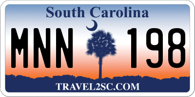 SC license plate MNN198