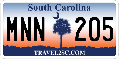SC license plate MNN205
