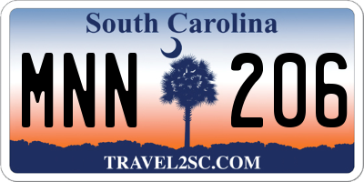 SC license plate MNN206