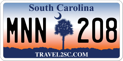 SC license plate MNN208