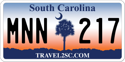SC license plate MNN217