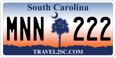 SC license plate MNN222