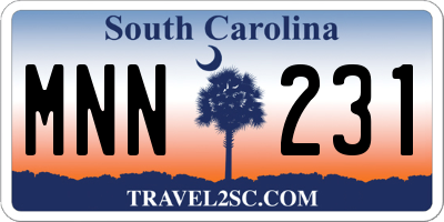 SC license plate MNN231