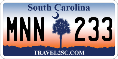SC license plate MNN233