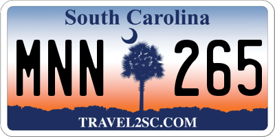 SC license plate MNN265