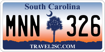 SC license plate MNN326