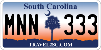 SC license plate MNN333