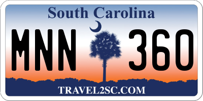 SC license plate MNN360