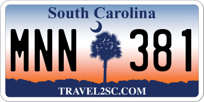 SC license plate MNN381