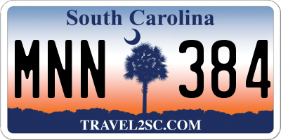 SC license plate MNN384