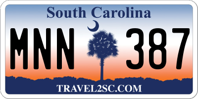 SC license plate MNN387