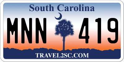 SC license plate MNN419