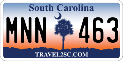 SC license plate MNN463
