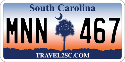SC license plate MNN467