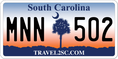 SC license plate MNN502