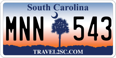 SC license plate MNN543