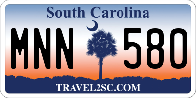 SC license plate MNN580