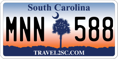 SC license plate MNN588